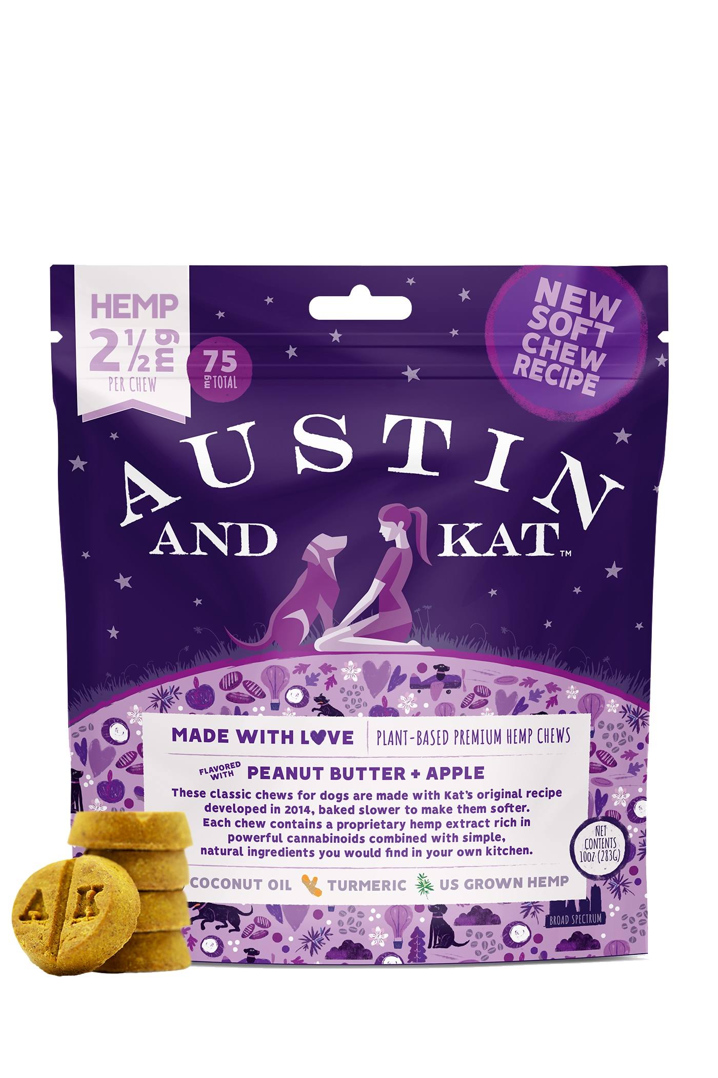 Austin and Kat 2.5mg Small Dog Chews Pet Treats for Calm