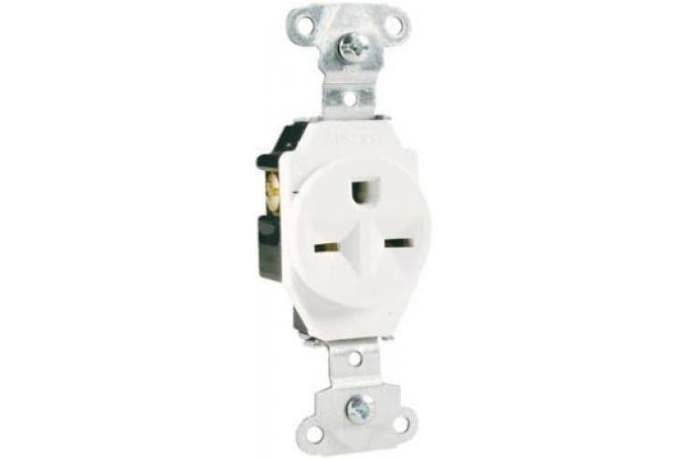 Legrand Pass and Seymour 5651WCC8 Heavy Duty Single Outlet - 15A, White