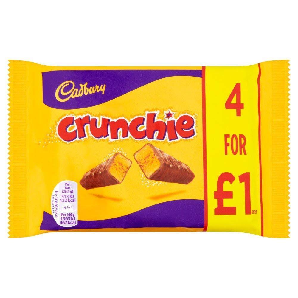 Cadbury Crunchie Chocolate Bar - 4 Pack, 104.4g