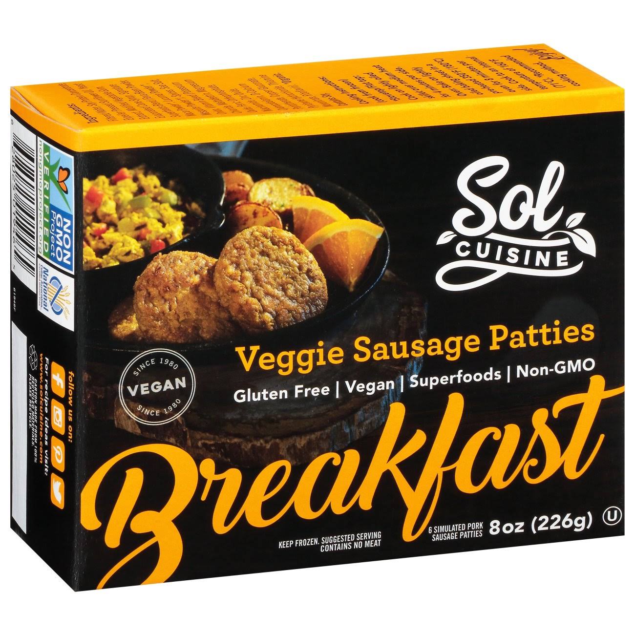 Sol Cuisine: Breakfast Veggie Sausage Patties, 8 Oz