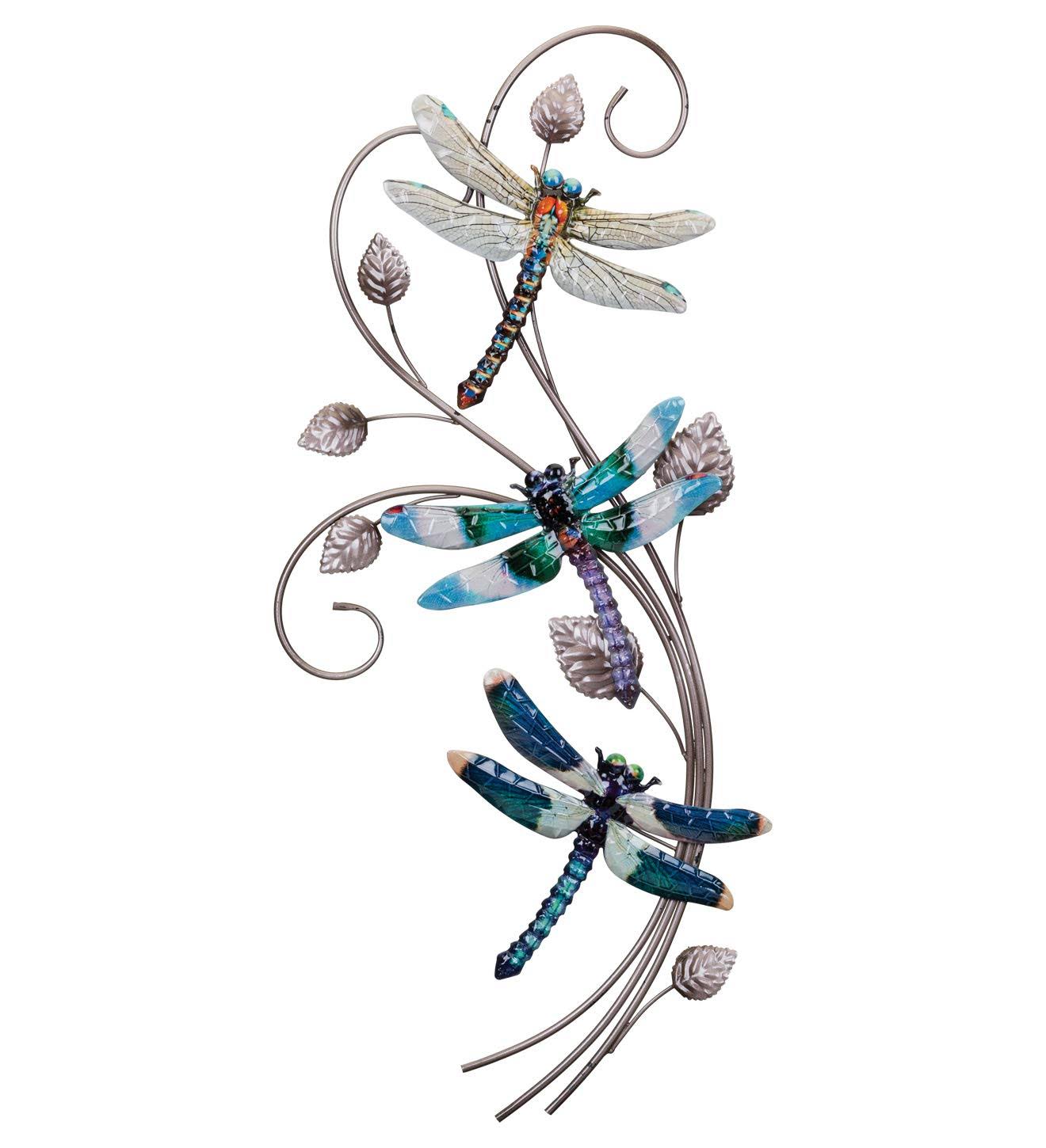 Regal Art & Gift Luster Wall Decor - 3 Dragonflies ,Blue/Silver