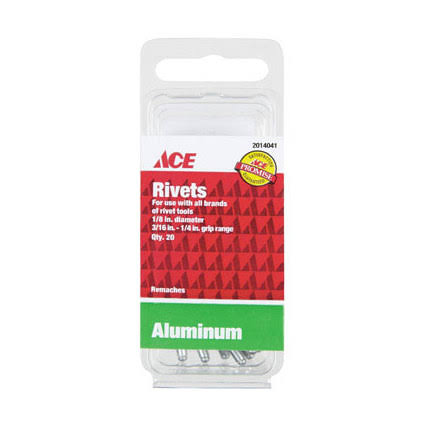 Ace Aluminum Rivets - x20, 1/8"