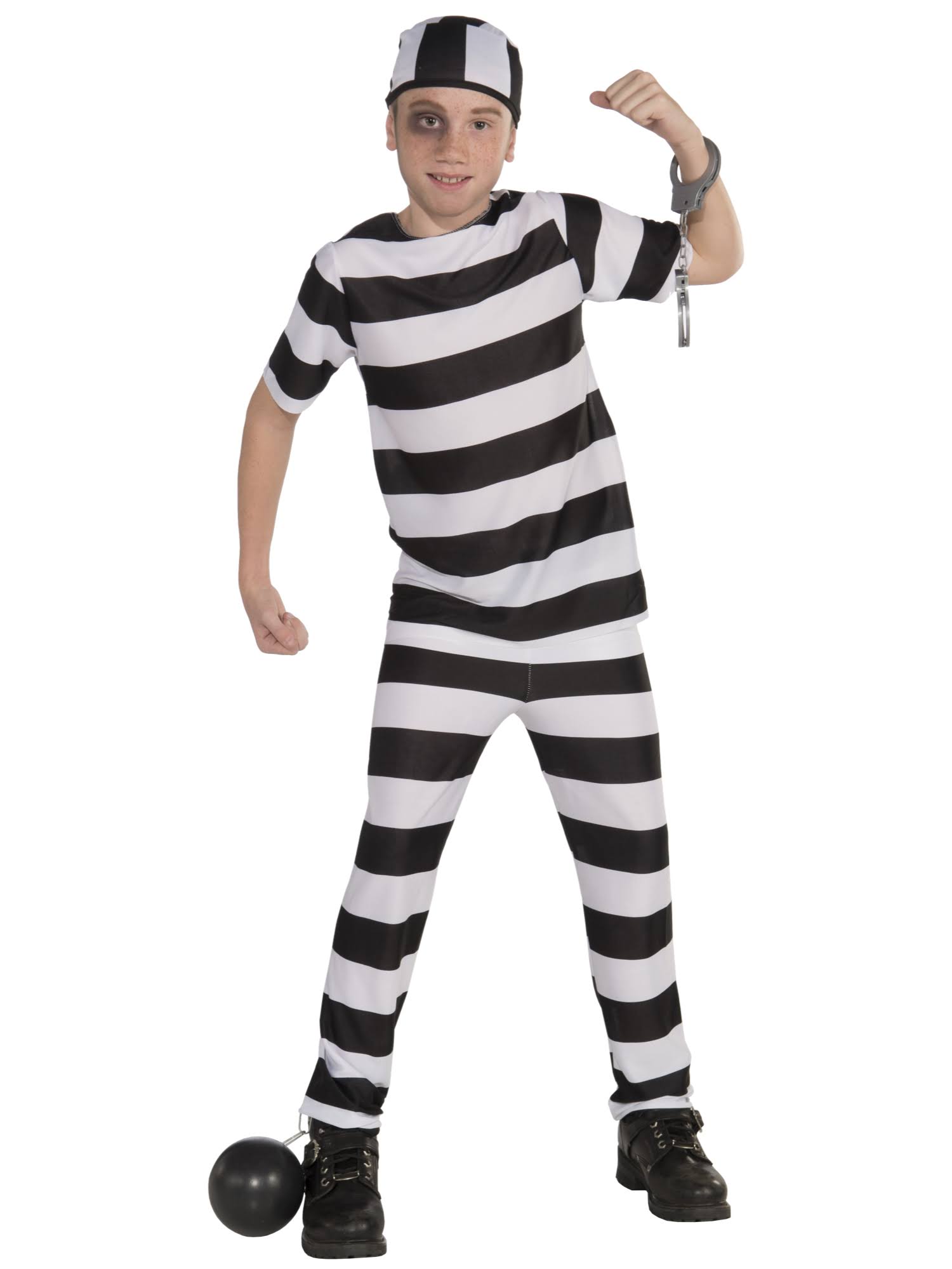 Forum Novelties Convict Prisoner Child Costume - Black, Large