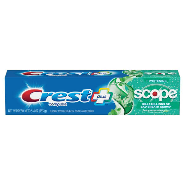 Crest Complete Plus Whitening Scope Toothpaste - Minty Fresh Striped, 5.4oz