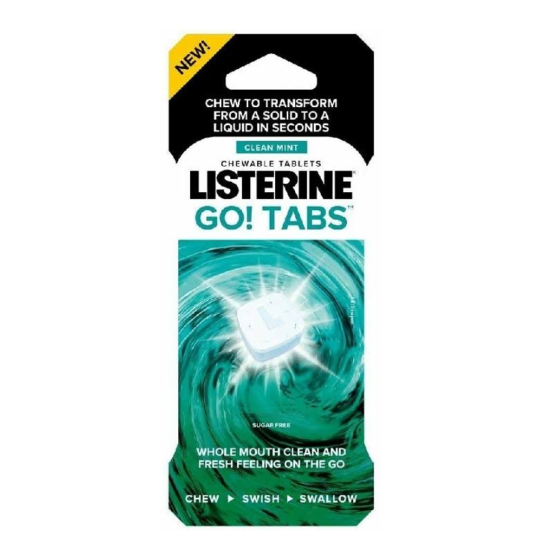 Listerine Go! Tabs Clean Mint Chewable Tablets - 4pk