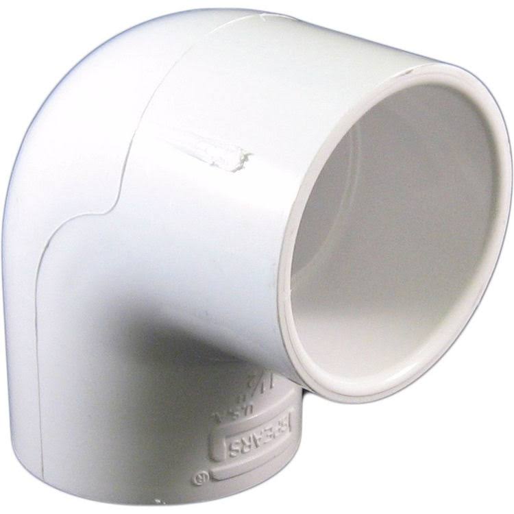 Spears Manufacturing Company 406 Series Pvc Pipe Fitting, 90 Degree Elbow, Schedule 40, White, 1-1/2"
