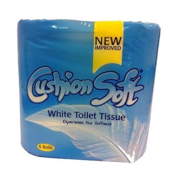 Cushion Soft Toilet Rolls - White, 4 Pack