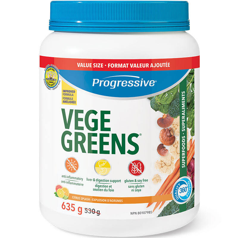 Progressive Vege Greens - 635g, 72 Servings, Citrus