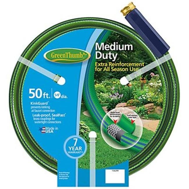 Green Thumb Medium Duty Garden Hose - 5/8" X 50'