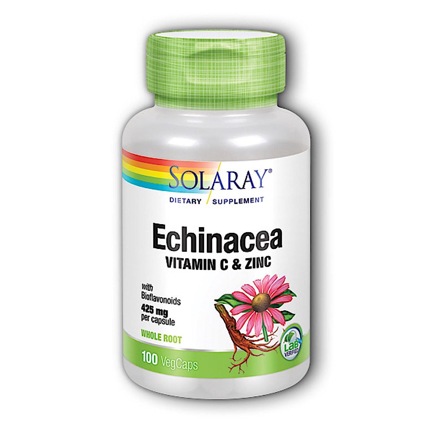 Solaray Echinacea with Vitamin C & Zinc - 850mg, 100 Capsules