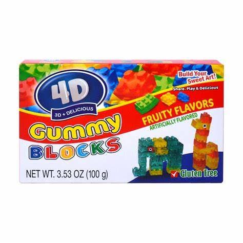 4D Block Shaped Gummy Candies
