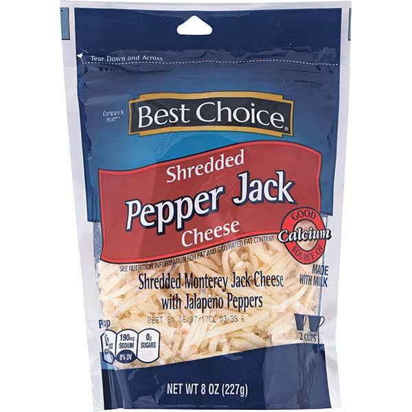 Best Choice Shredded Cheese, Pepper Jack - 8 oz