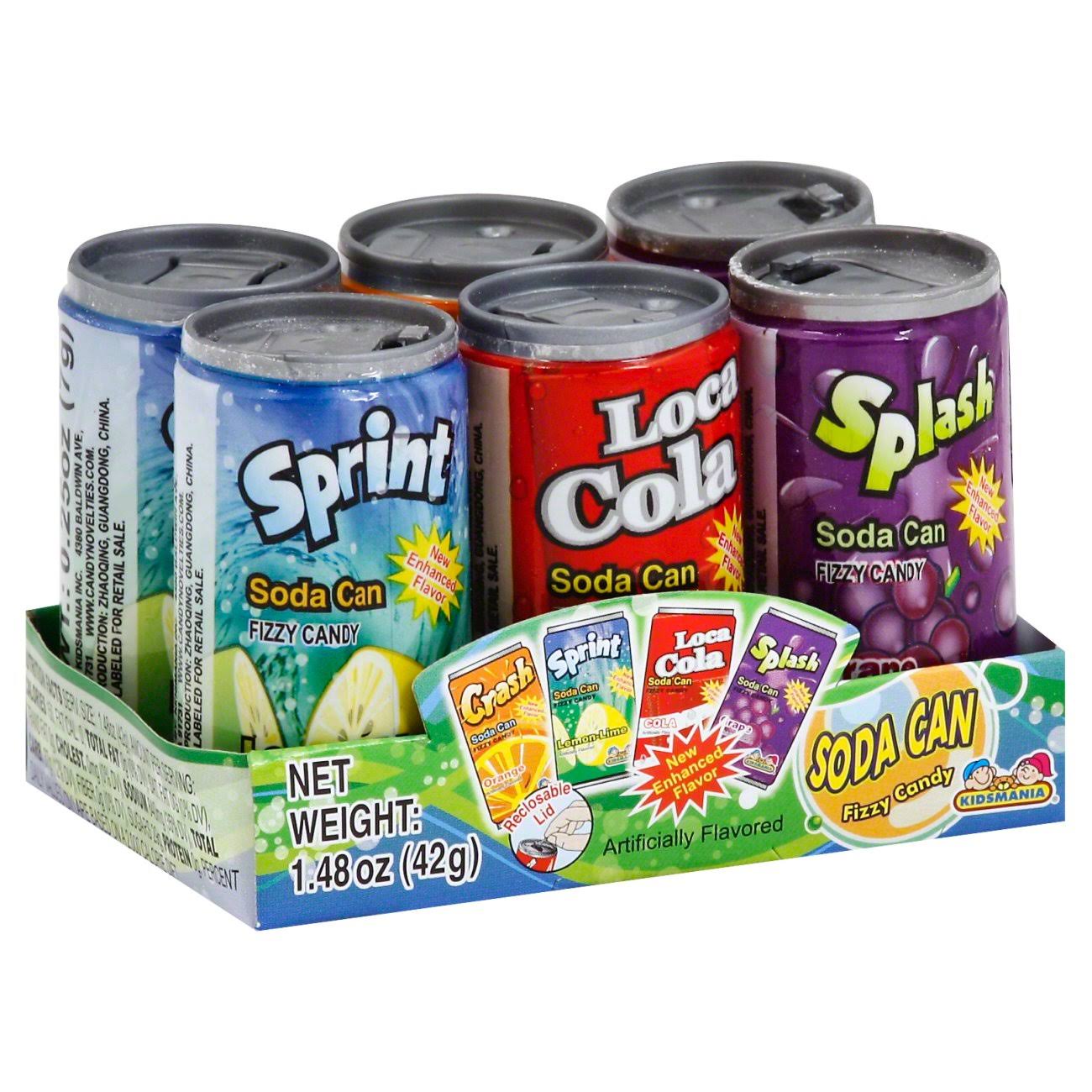 Kidsmania Soda Can Fizzy Candy (6 Pack) 42g