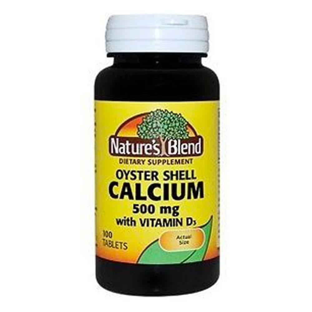 Nature's Blend Oyster Shell Calcium Plus D3 Dietary Supplement - 500mg, 100ct