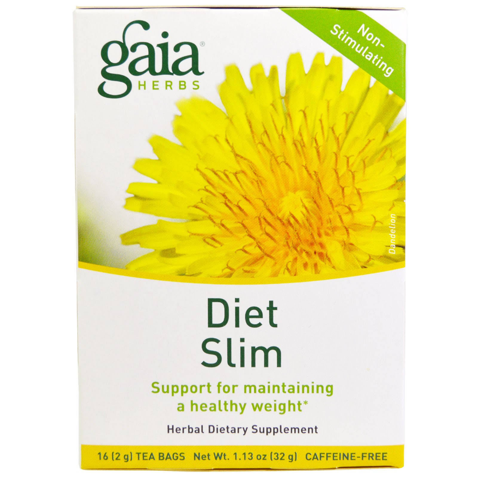 Gaia Herbs - Diet Slim Daily Wellness Herbal Tea - 20 Tea Bags, 40g