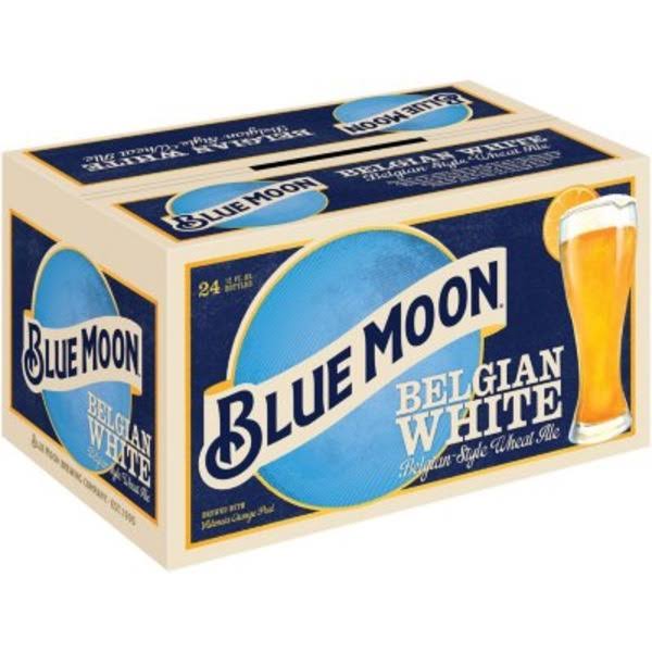 Blue Moon Ale, Wheat, Belgian White - 24 pack, 12 fl oz bottles
