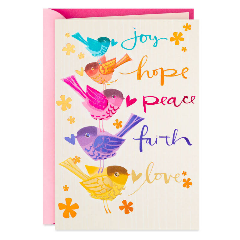 Hallmark Birthday Card, Joy, Hope, Peace Religious Birthday Card