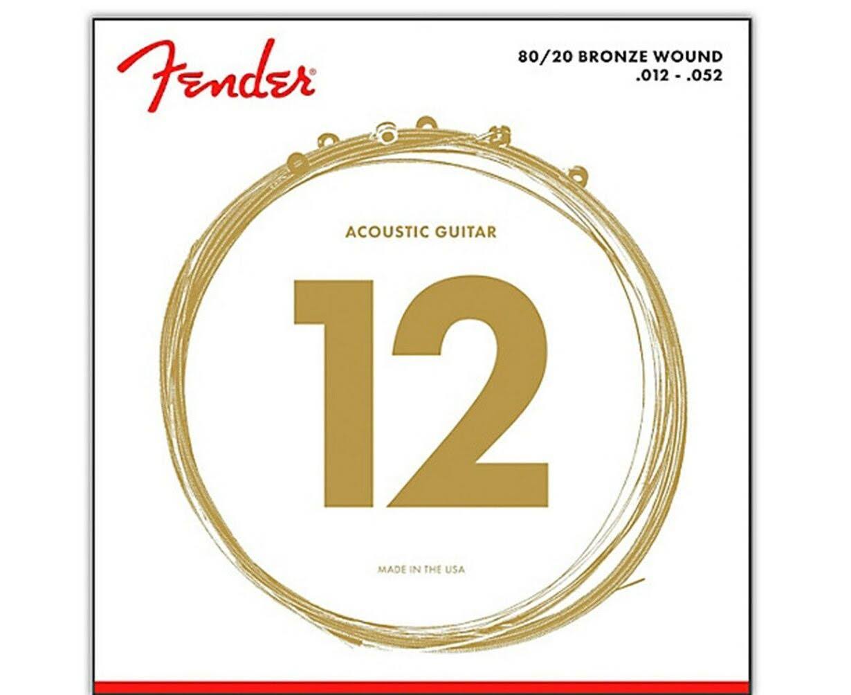 Fender 80/20 Bronze Acoustic Guitar Strings Light 12-52