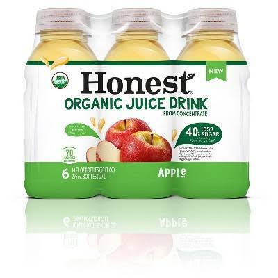 Honest Juice Drink, from Concentrate, Organic, Apple - 6 pack, 10 fl oz bottles