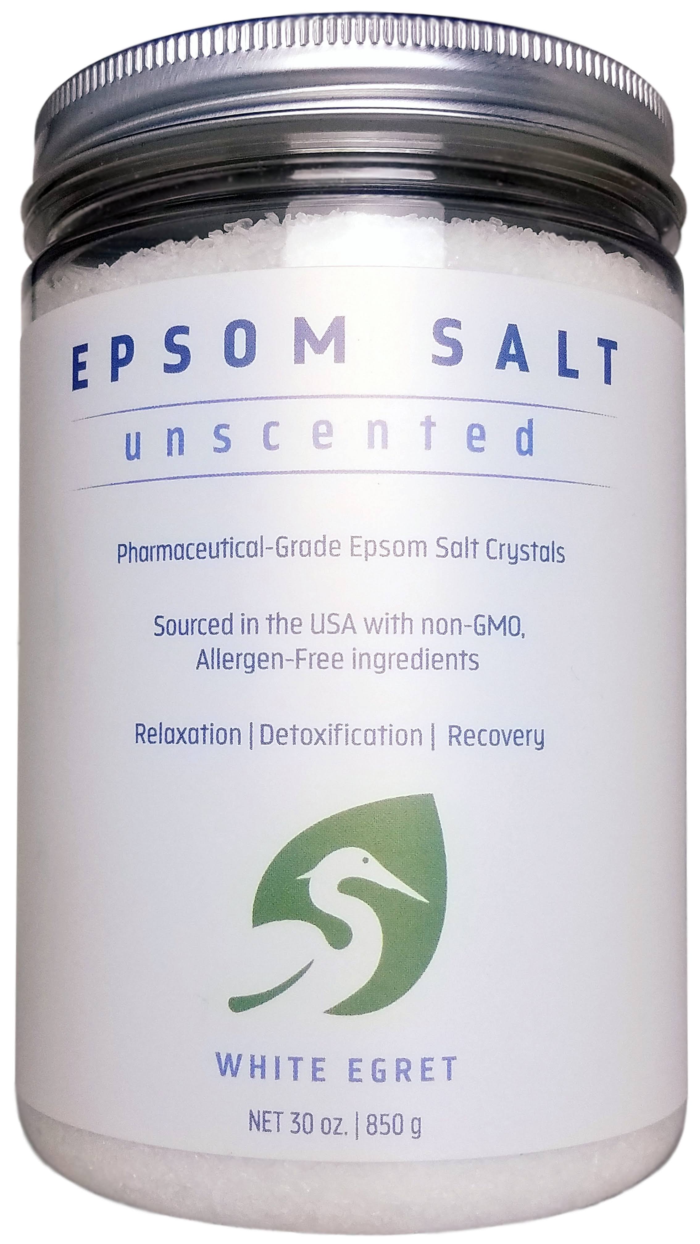 White Egret Epsom Salt - Unscented, 30oz
