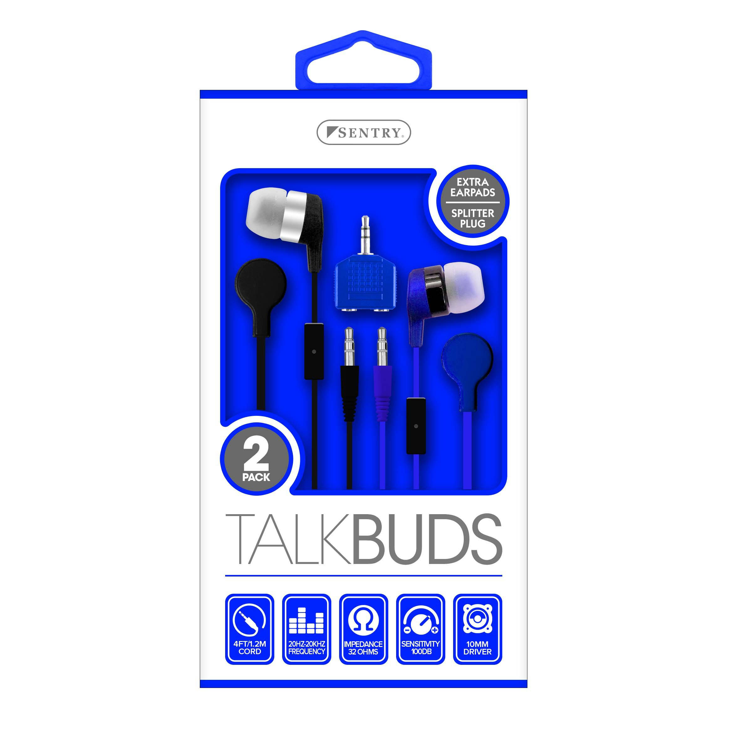Sentry Talkbuds 2pair Blue, Wholesale, Bulk