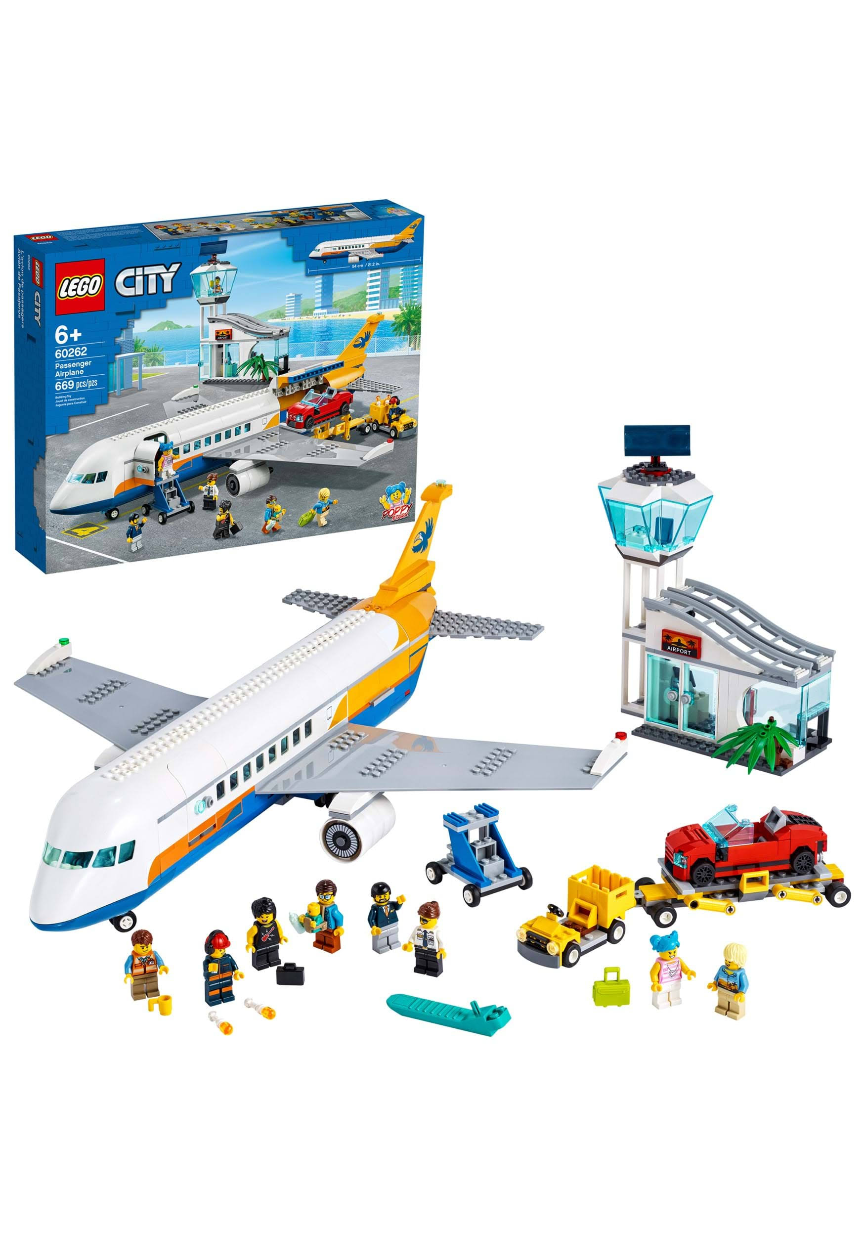LEGO City Passenger Airplane Set | Adult | Unisex | Blue/Orange/White | One-Size | LEGO