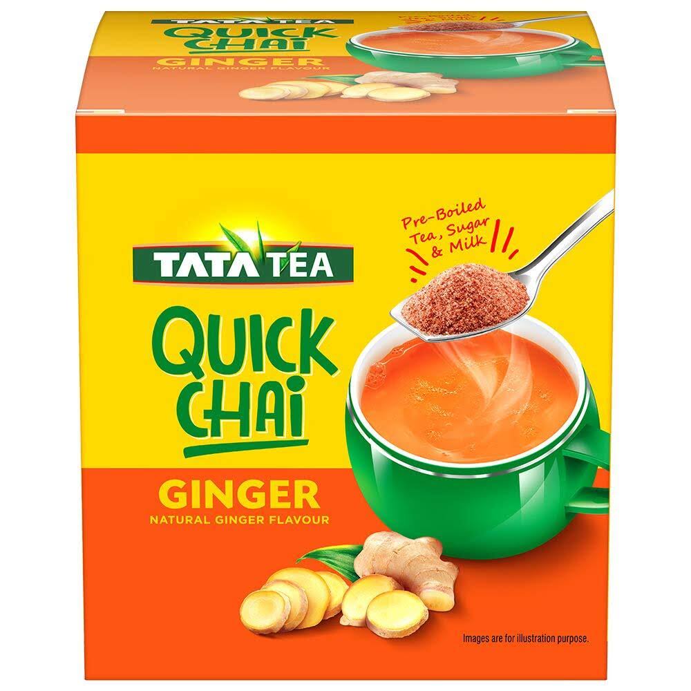 Tata Tea Quick Chai Ginger, 10 Sachets 220g (7.76 oz)
