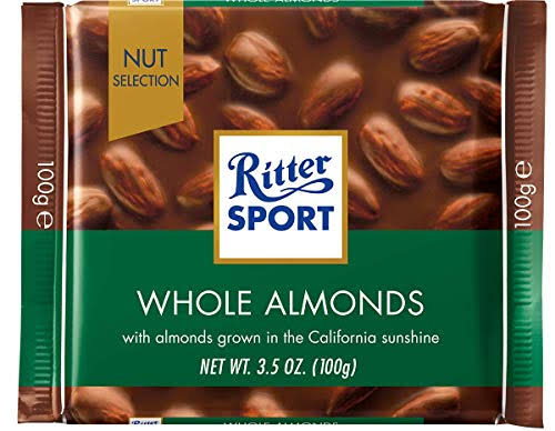 Ritter Sport Milk Chocolate With Whole Almonds - 100g