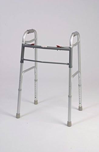 Dual Button Folding Walker with Wheels | Medical Supplies & Equipment | Best Price Guarantee | 30 Day Money Back Guarantee