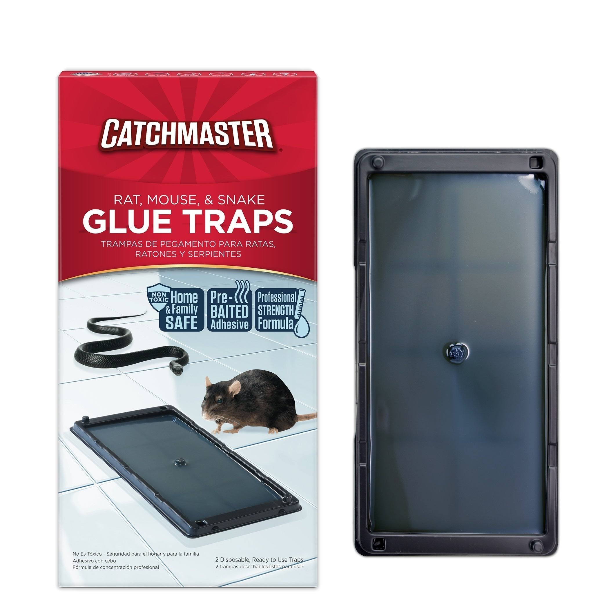 Catchmaster Baited Rat, Mouse and Snake Glue Traps - 2pcs