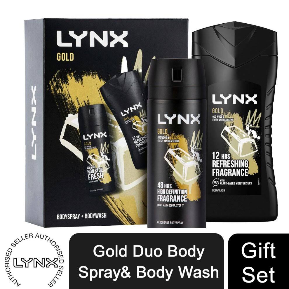 Lynx Gold Duo Gift Set for Him, Body Spray 150ml & Body Wash 225ml