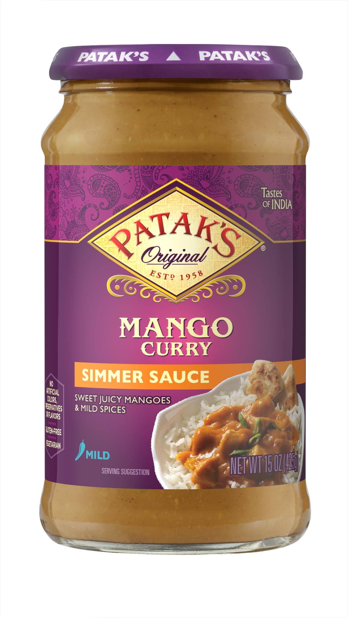 Pataks Simmer Sauce Mango Curry - Mild, 15Oz