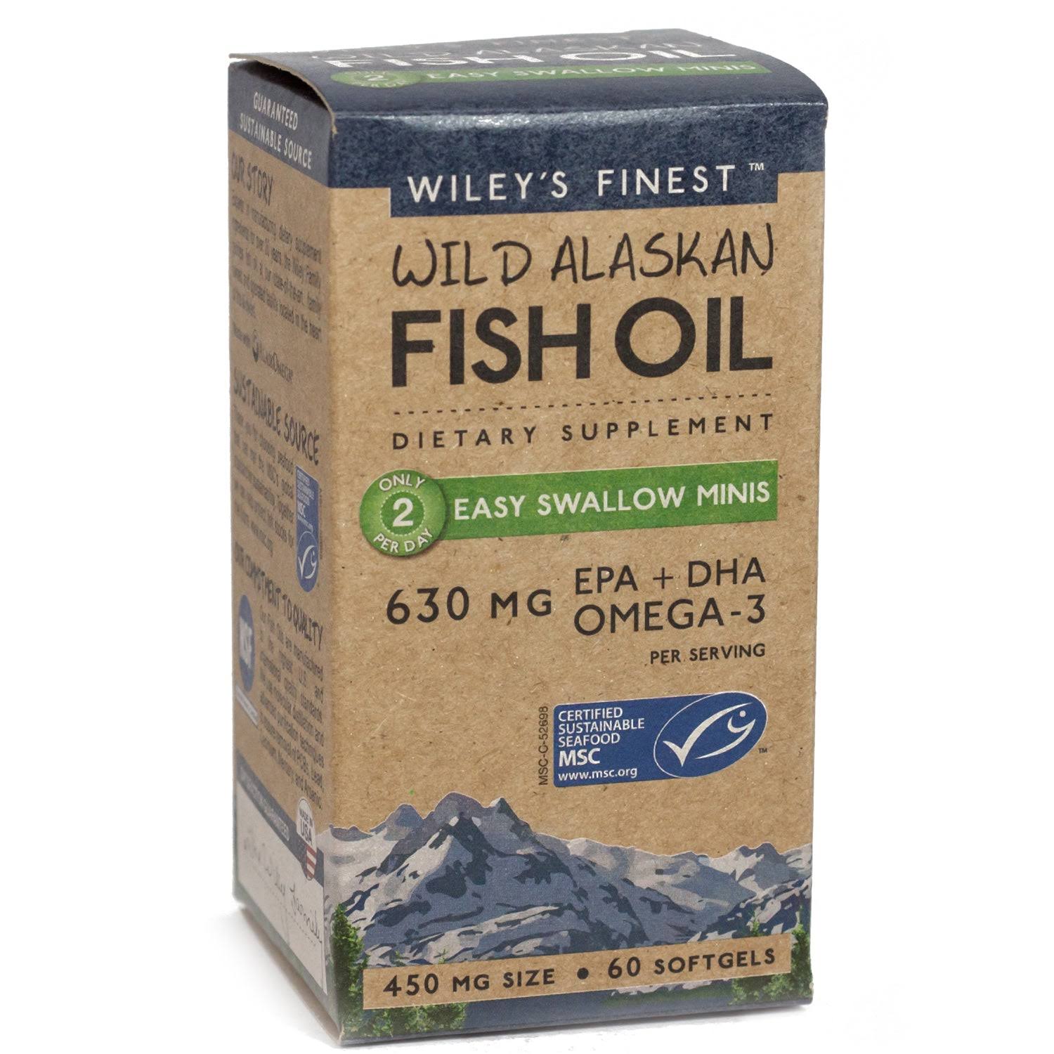 Wiley's Finest Wild Alaskan Fish Oil - 450mg, 60 Softgels