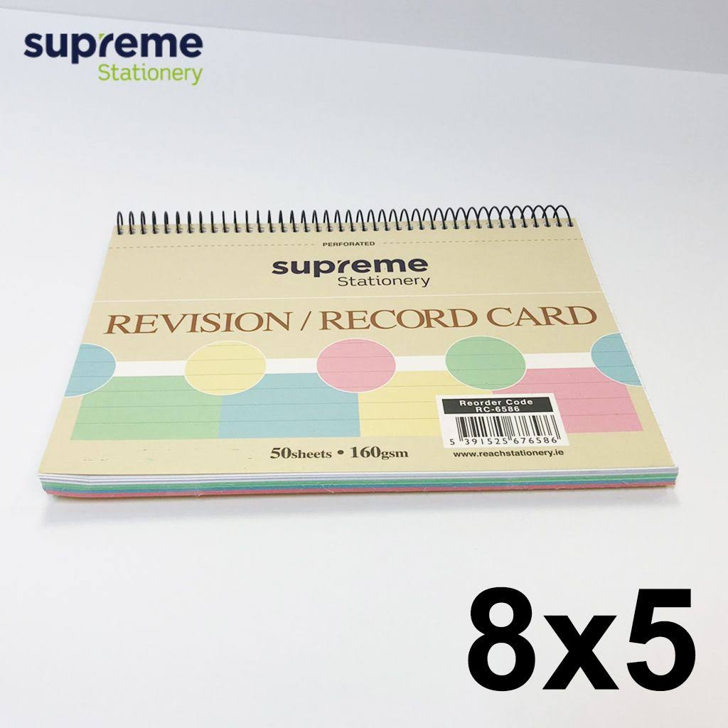Supreme Stationery Revision / Record Cards - 8x5
