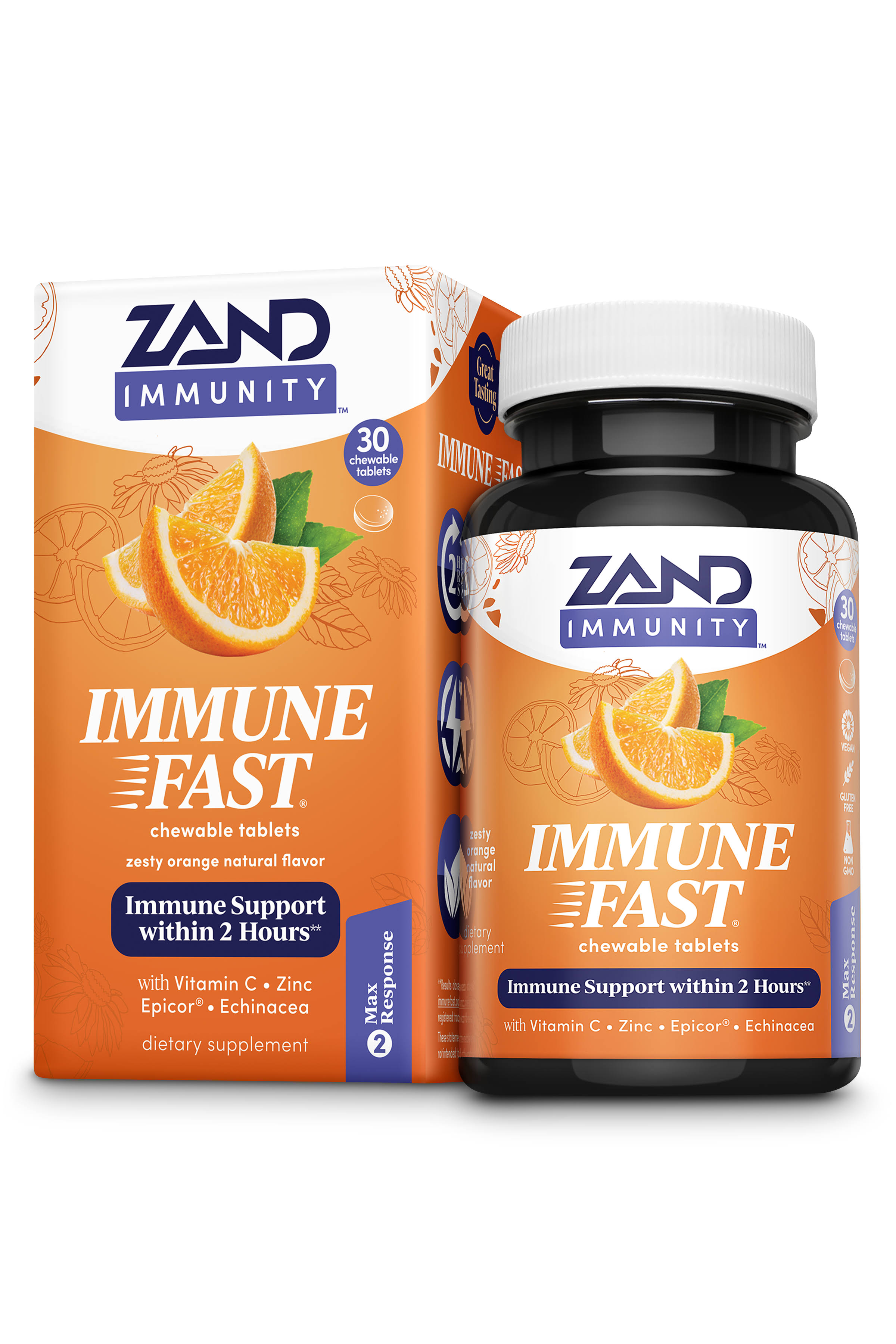 Zand Immune Fast - Zesty Orange - 30 Chewable Tablets