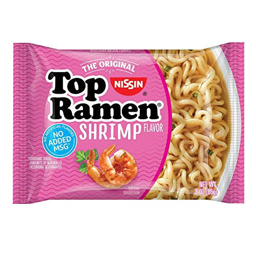Nissin Top Ramen Shrimp Flavor Ramen Noodle Soup - 3oz