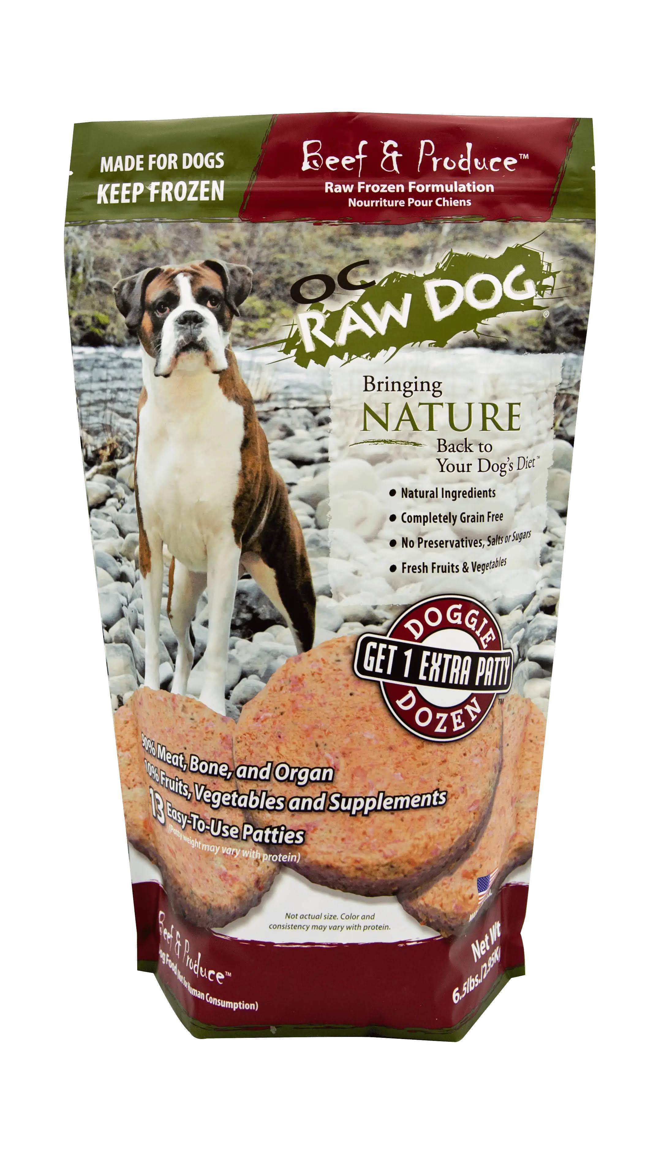 OC Raw Frozen Beef & Produce Patties Dog Food - 6.5 lbs.