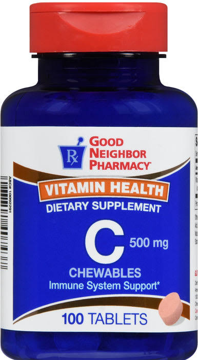 GNP VITAMIN C 500 mg ORANGE CHEWABLE TABLETS 100 CT Immune System Support