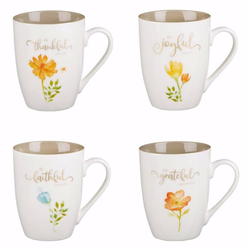 Mug Set-Grateful Floral (Set Of 4)