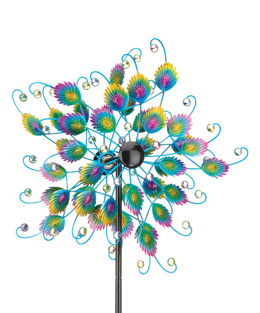 Regal Art & Gift Blue Peacock Kinetic Garden Stake One-Size