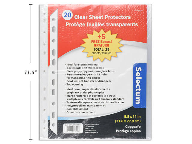 Carton of 24 Page Protectors 20 Pack