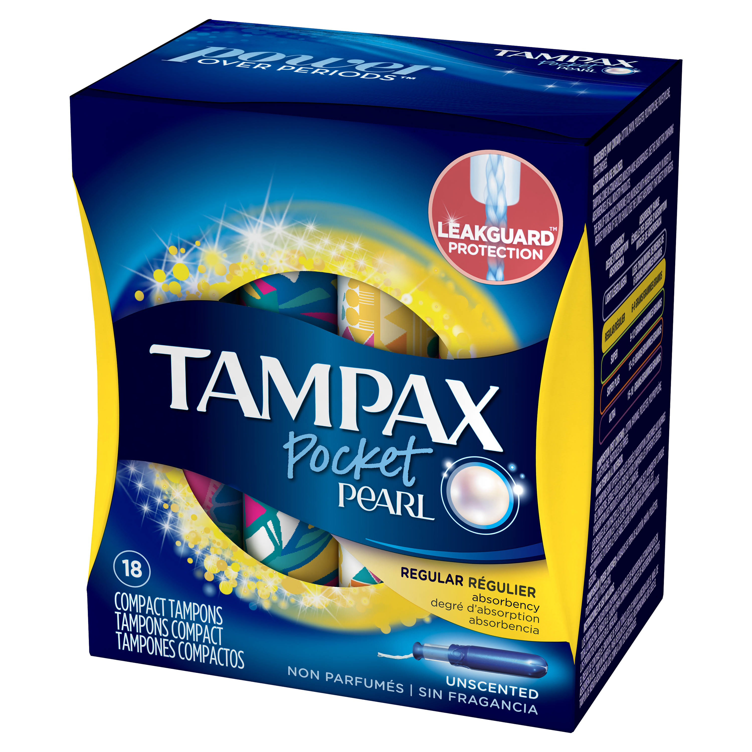 Tampax Pocket Pearl Regular Absorbency Unscented Compact Tampons
