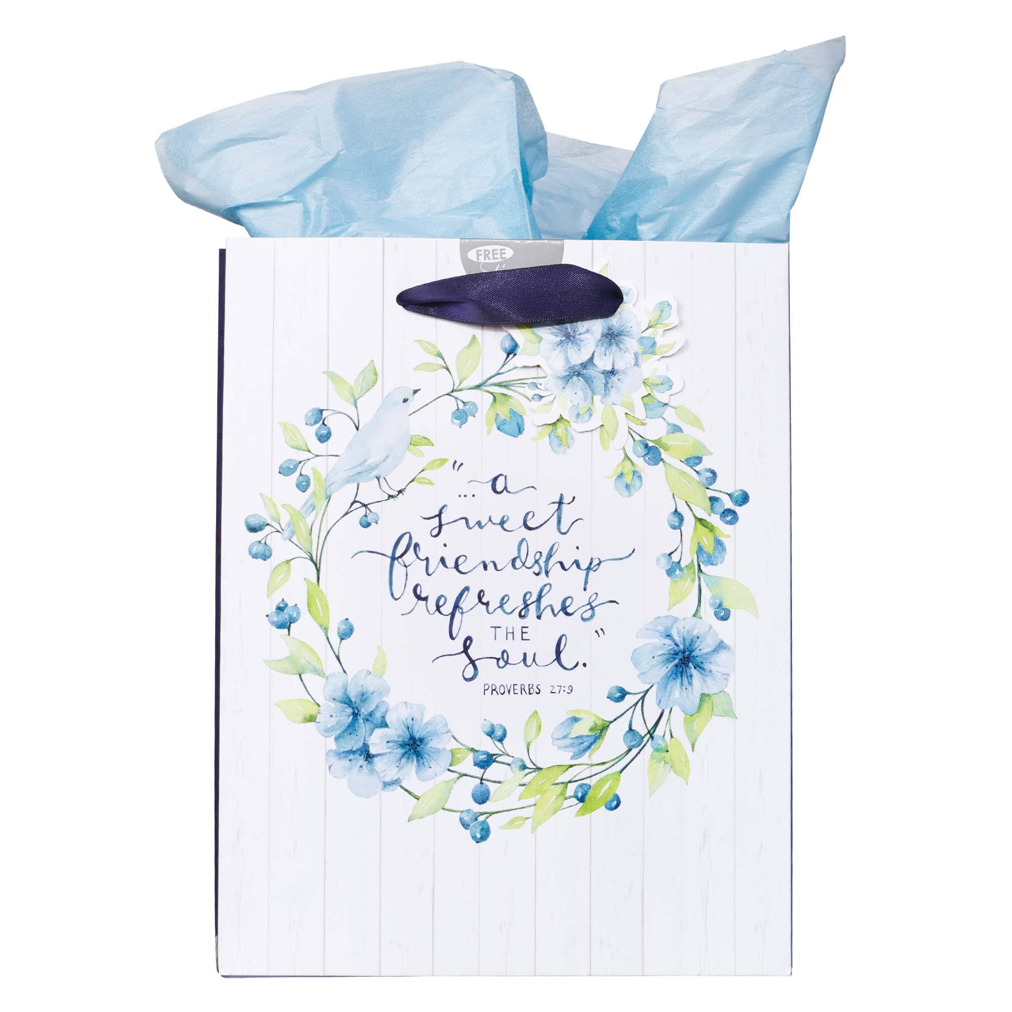 Christian Art Gifts Gift Bag Tissue Paper Set A Sweet Friend Proverbs