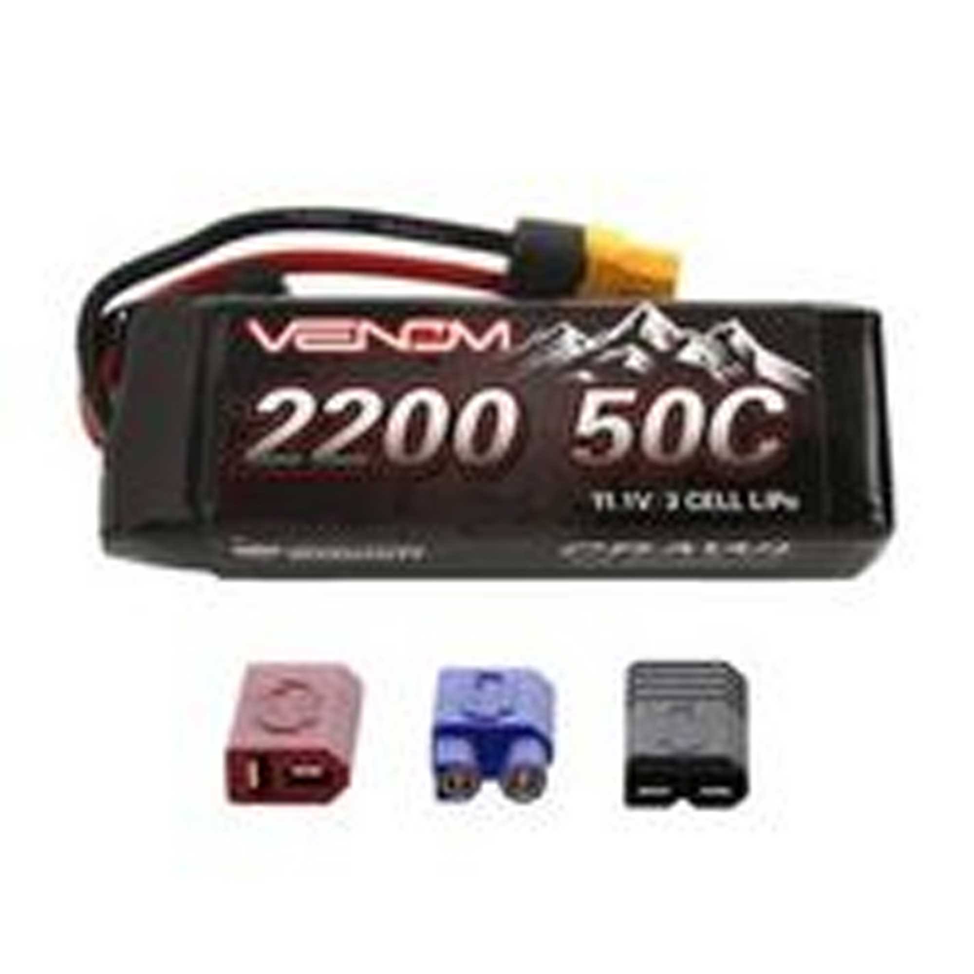 Venom Group DRIVE Crawl 11.1V 2200mAh 50C 3S LiPo Battery with Universal 2.0 Plug, Batteries