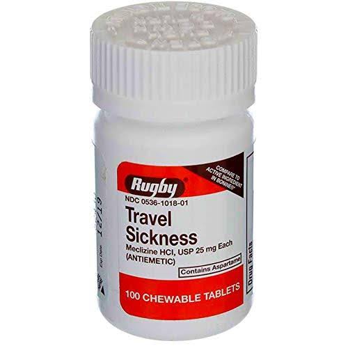 Rugby Travel Sickness Chewable - 25mg, 100 tablets