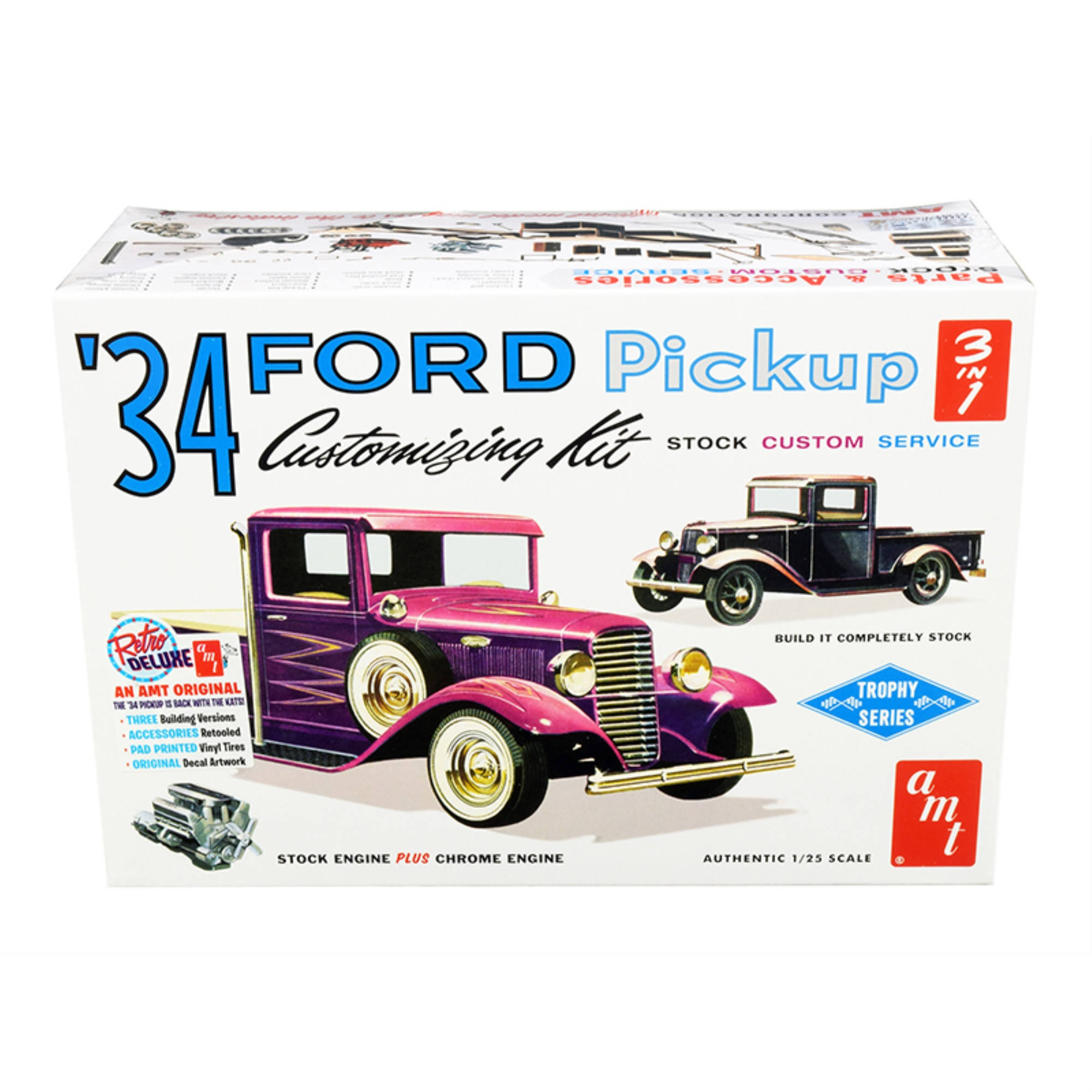 Amt 1934 Ford Pickup Truck Plastic Model Kit - 1:25 Scale
