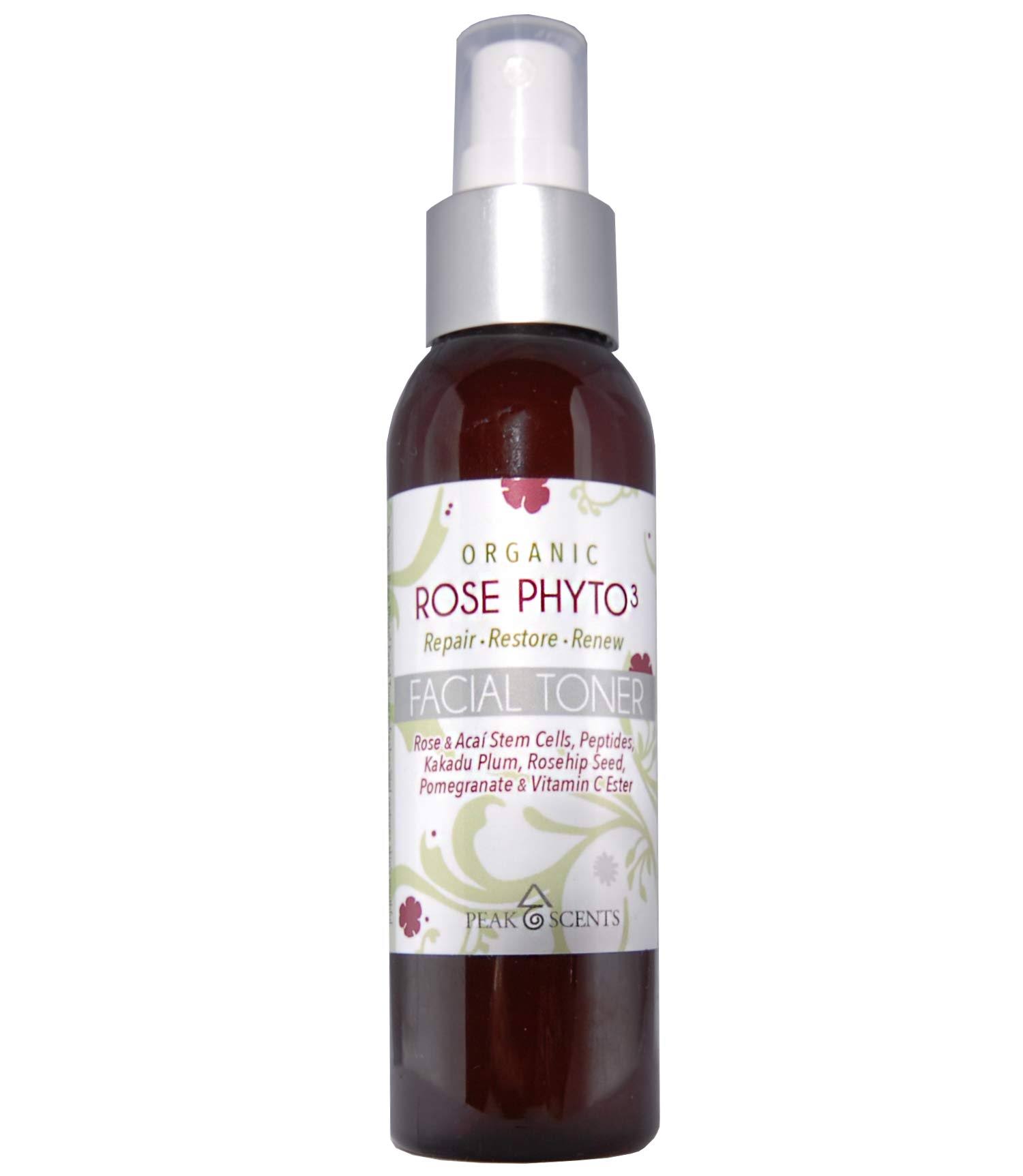 Organic Rose Rose Water Phyto3 Facial Toner Spray 4 Ounces