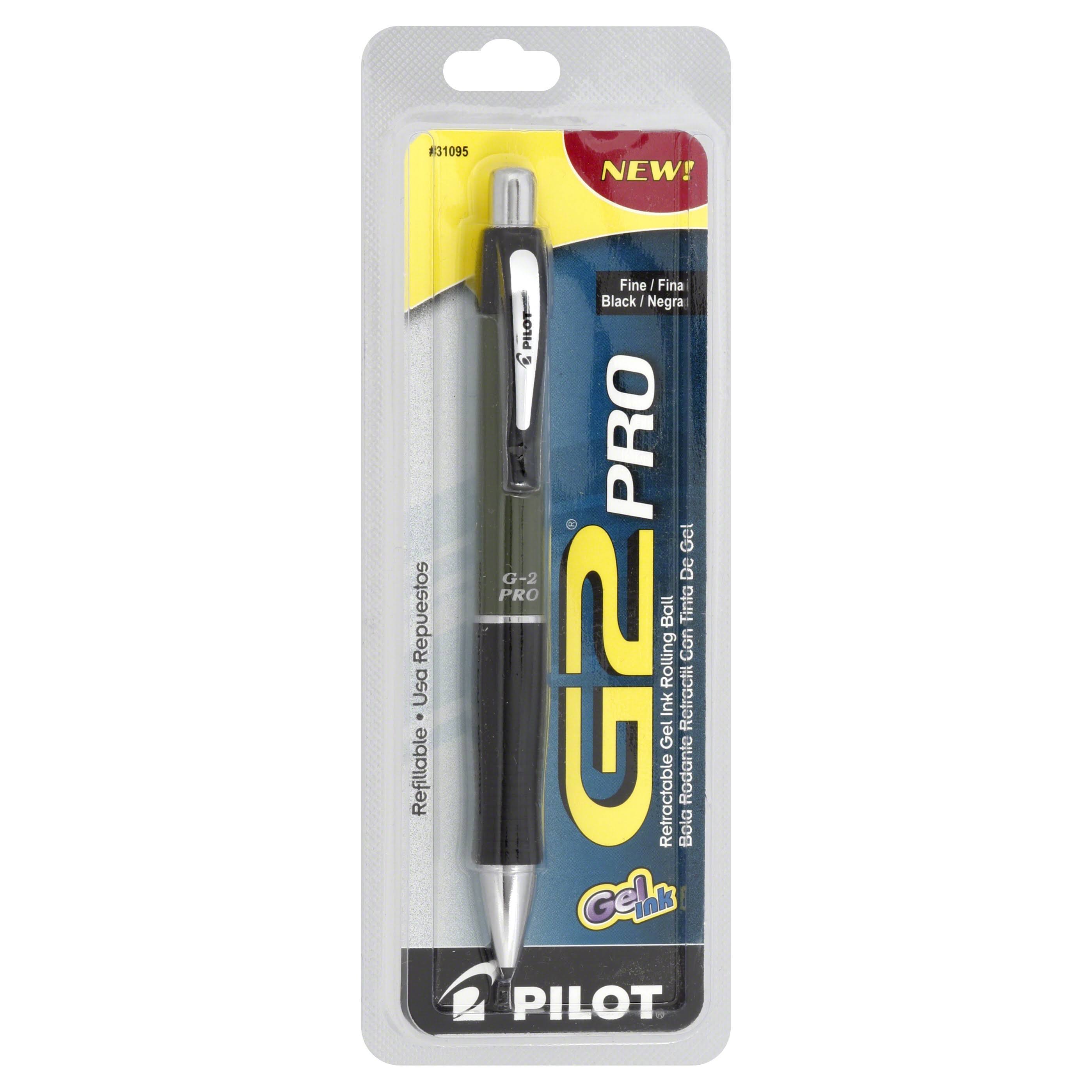 Pilot 31095 G2 Pro Retractable Gel Ink Rolling Ball Pen - Fine Point, Barrel,Color May Vary with Black Ink