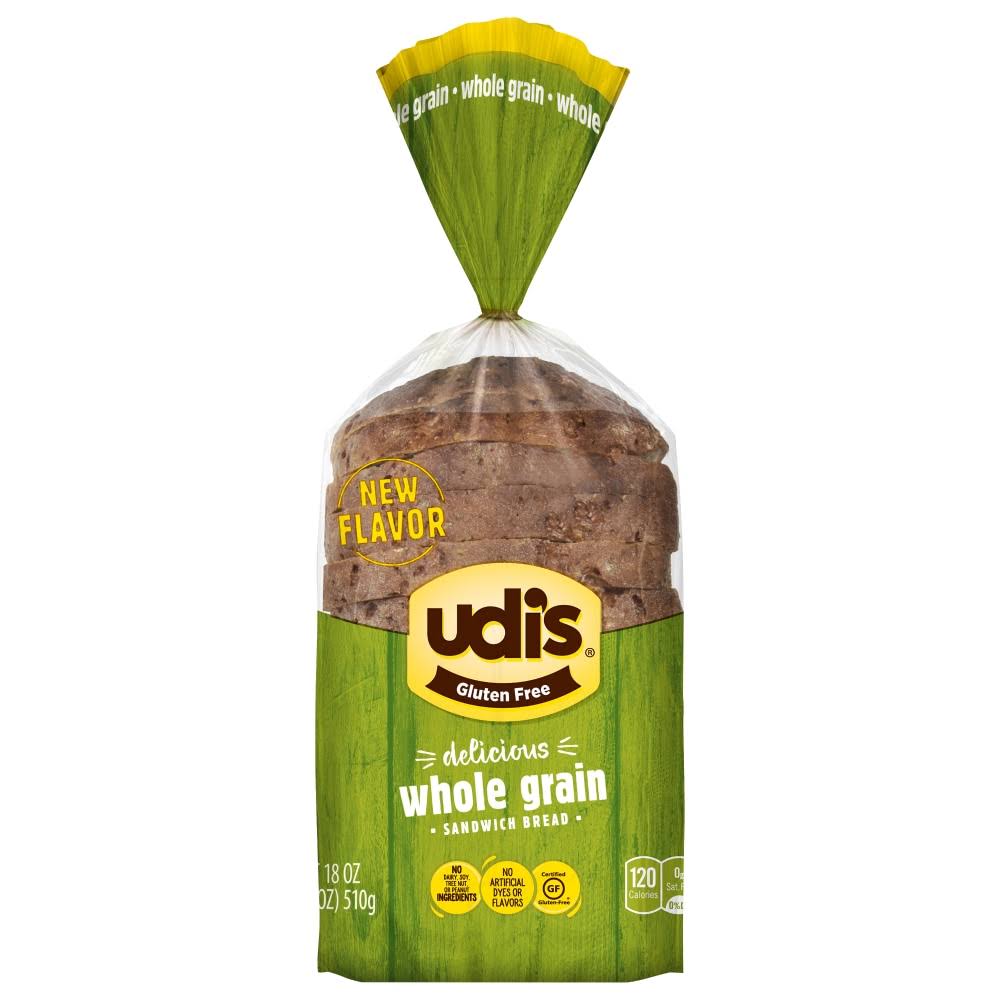Udi's Sandwich Bread, Gluten Free, Whole Grain - 18 oz