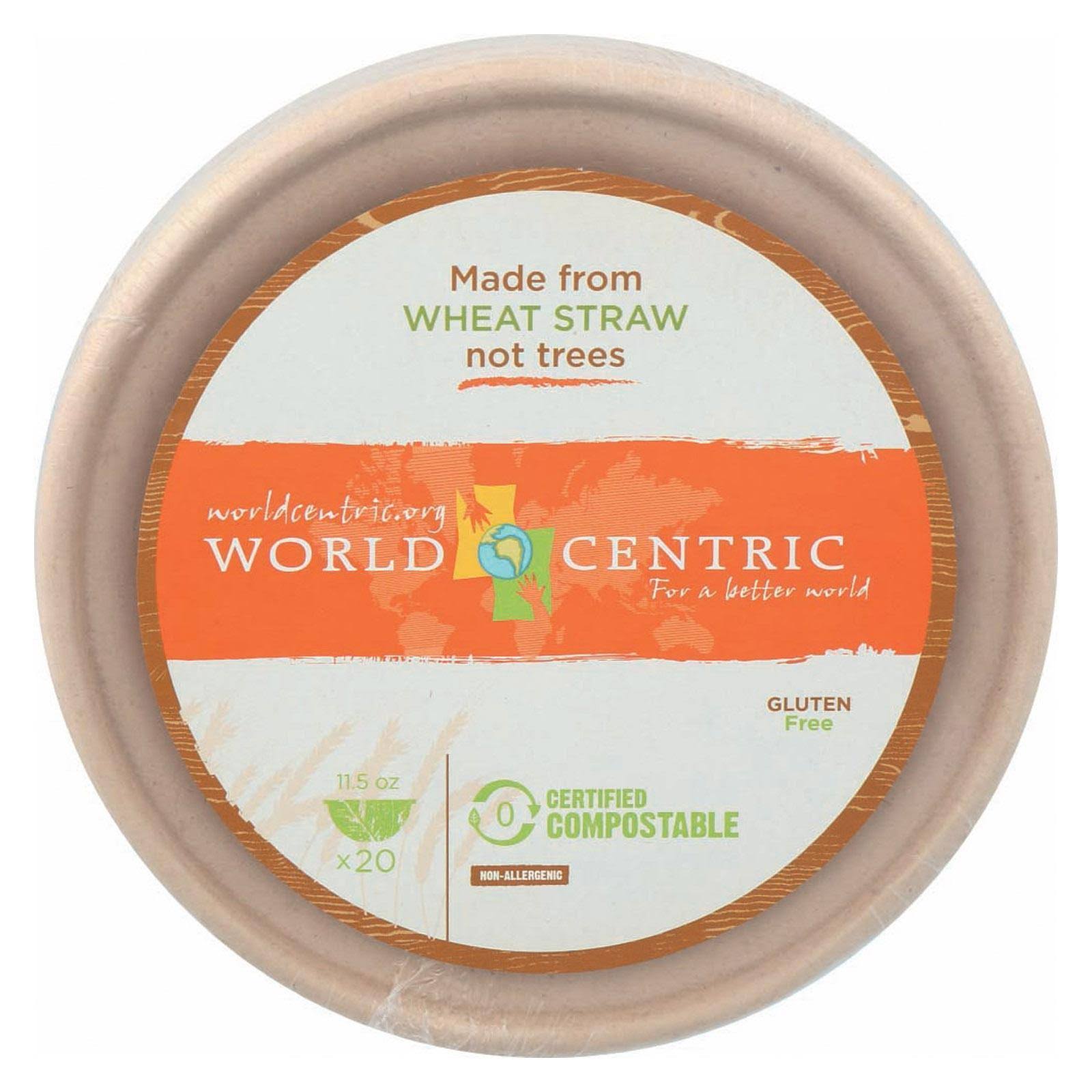 World Centric Compostable 11-1/2-Ounce Bagasse Bowl - 20-Piece